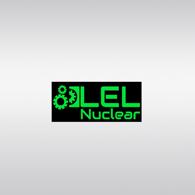 Logo of LEL Nuclear featuring green text and gears.